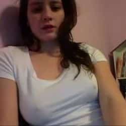 Busty teen dildoing on webcam
